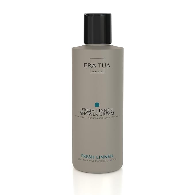 Fresh Linen Shower Cream | Dutch Made & Formulated | Natural, Vegan, Paraben Free & Cruelty Free| Hydrating Body Wash for All Skin Types |sulfate Silicone free | Jasmine & Rose Scent | 200 ml