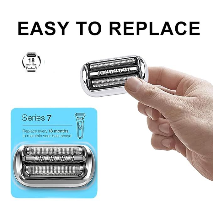 73S Series 7 Electric Shaver Replacement Head Compatible with Braun Series 7 Foil Shaver Replacement Heads 7020s,7025s,7027cs,7071cc, 7075cc and 7085cc 2PCS