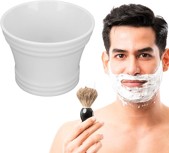 Shaving Soap Bowl Plastic Men Shaving Mug with Handle for Home and Travel Large Capacity and Portable