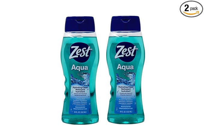 Zest Body Wash, Aqua, 18 Ounce, 2 Pack