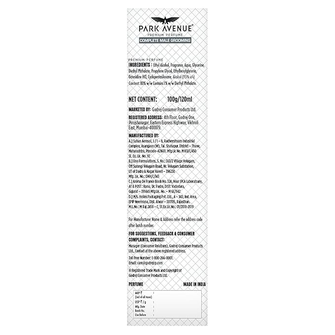Park Ave-nue Men Voyage Amazon Woods Liquid Perfume, 120Ml