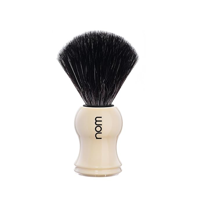 NOM Gustav Shaving Brush | Pure Badger Shave Brush for Shaving soaps and creams | Exfoliating Shaving Brush | Cream handle