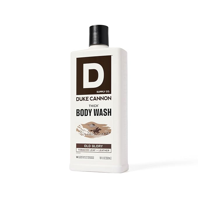 Duke Cannon Supply Co. Thick High-Viscosity Body Wash for Men Smells Like Old Glory - Plant-Based Thickeners, Superior Lather, Natural Exfoliate, 17.5 oz. (3 Pack)