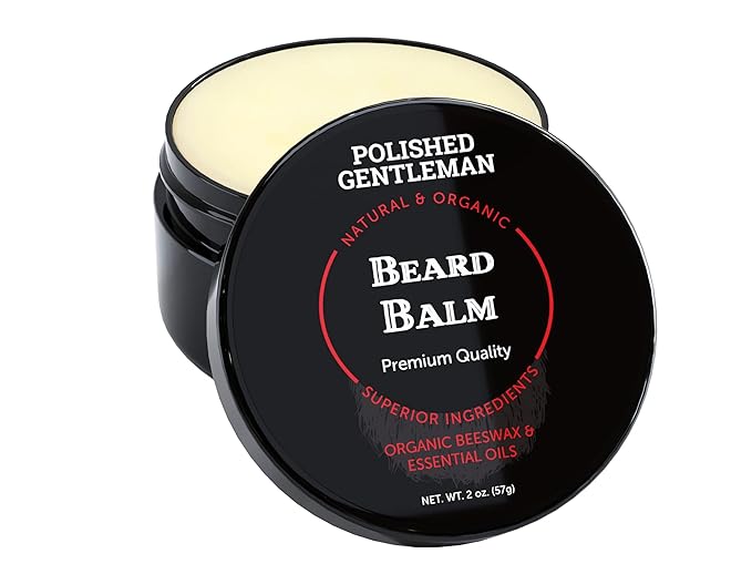 Beard Balm for Men & Mustache Wax - Hold Biard Wax with Beard Oil for Men - Made With Beeswax for Easy Styling - Polishes, Softens & Conditions Beard & Mustache - Itch Free Beard Care 2oz