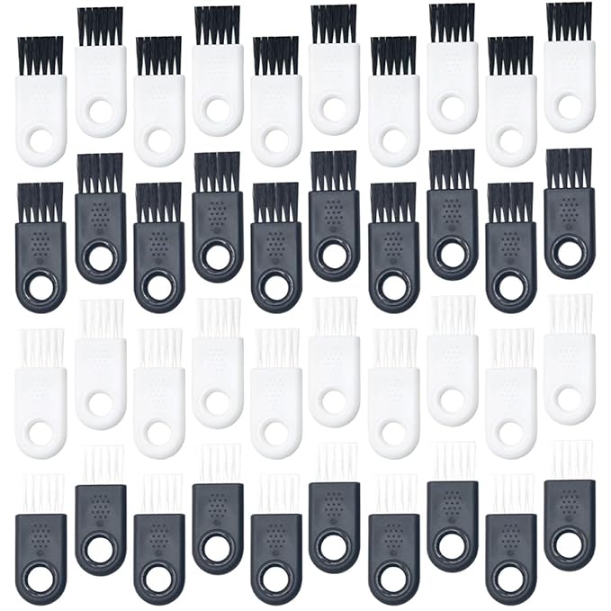 40pcs Electric Razor Brush and Shaver Cleaner Brush Set White and Black Bristles for Men's Electric Shaver and Hair Clipper Cleaning Accessories