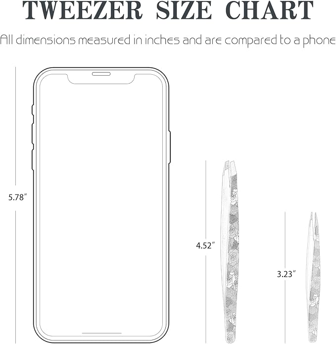 Tweezers - Pointed Slant Tweezer Set - Precision Tweezers for Women and Men Facial Hair, 420 Stainless Steel Pointed Slant Tweezers for Any Unwanted Hair; Ingrown Hair & Eyebrows, Travel Case Included