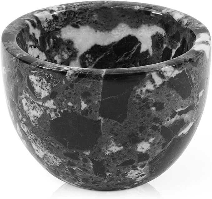 Radicaln Marble Shaving Bowl 3" Inch Black Handmade Shave Soap Holder for Men, Barber Accessories & Supplies, Luxury Stone Bowl for Shaving Cream & Aftershave Foam