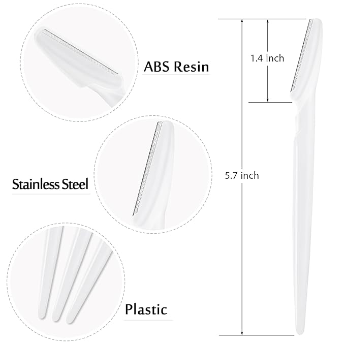 21 Pcs White Eyebrow Razors, Face Razors Multipurpose, Exfoliating Dermaplaning Tools, Eyebrow Trimmers Shaver with Protective Cover, Facial Hair Removal for Women Men Body Use