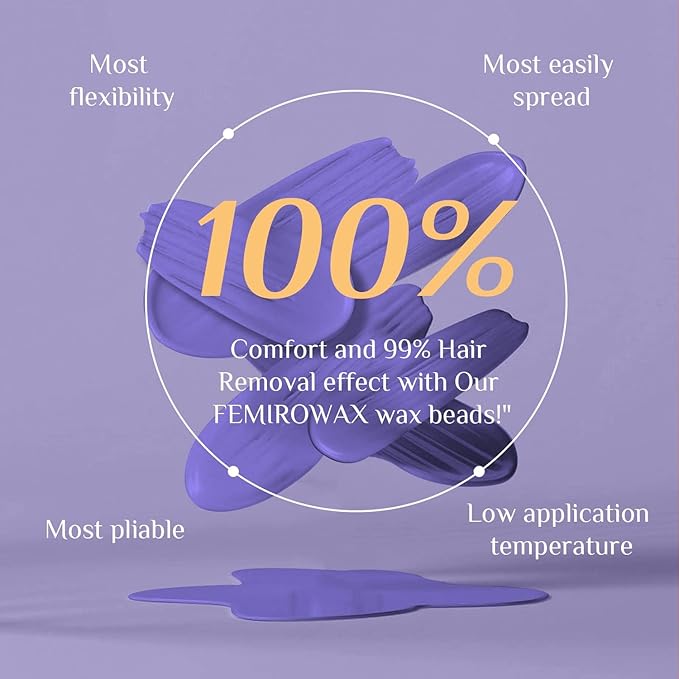 Wax Beads, 1lb Hard Wax Beans for Hair Removal Sensitive Skin with Lavender Formula Waxing Beads for Full Body Brazilian Bikini Face Eyebrow at Home Wax Refill for Women Men