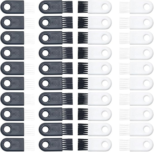 40 Pcs Electric Shaver Cleaning Brush Razor Duster Hair Clipper Cleaner White and Black Handle for Men's Grooming and Shaving Maintenance
