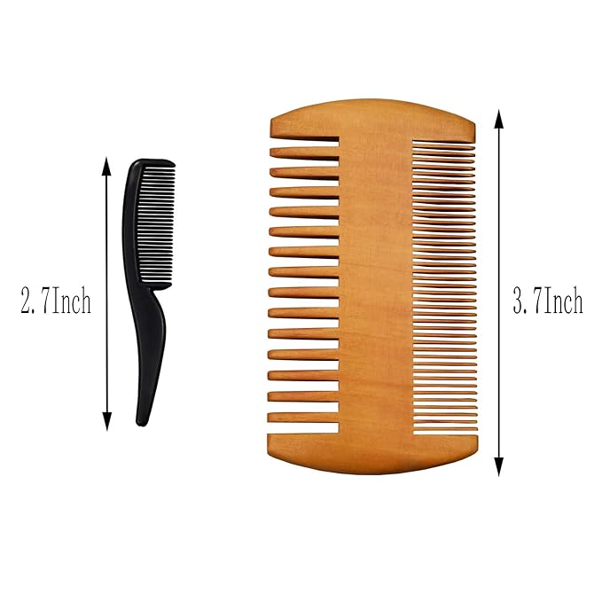 4-Piece Beard Scissors Set, Grooming Scissors, Mustache & Beard Combs, Storage Bag
