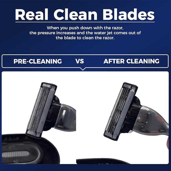 Razor Rinser, Razor Cleaner, Shaving Blades Cleaner, Applies to Most Hand Shavers, Quick Cleaning,Say Goodbye to Clogged and Dirty Sinks (Transparent)