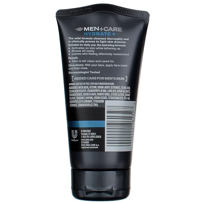 Dove Men + Care Face Wash, Hydrate, 5 Oz (Pack of 3)