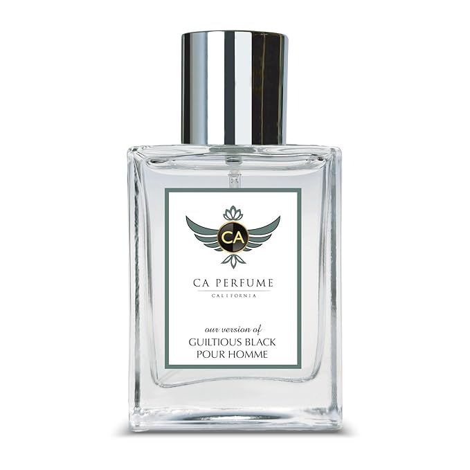 CA Perfume Impression of Guiltiness Black Pour Homme for Men Aromatic Fougere Fragrance Long Lasting Mens Cologne Eau De Parfum 1.7 Fl Oz 50ml