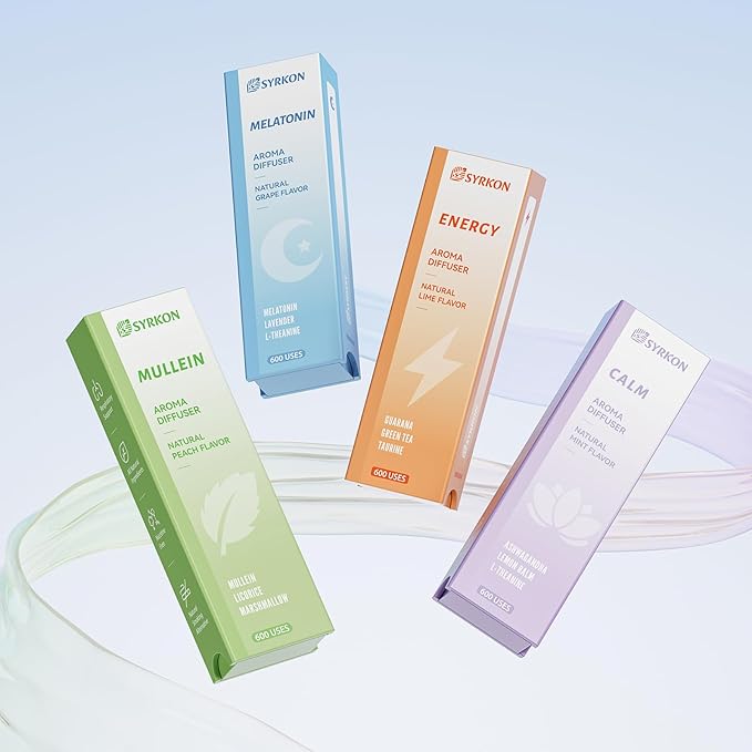 Melatonin Diffuser Pen, Sleep Support & Stress Relief, Grape Flavor, Extracts of Lavender, L-Theanine and Ashwagandha, Habit Transition, 600 Uses