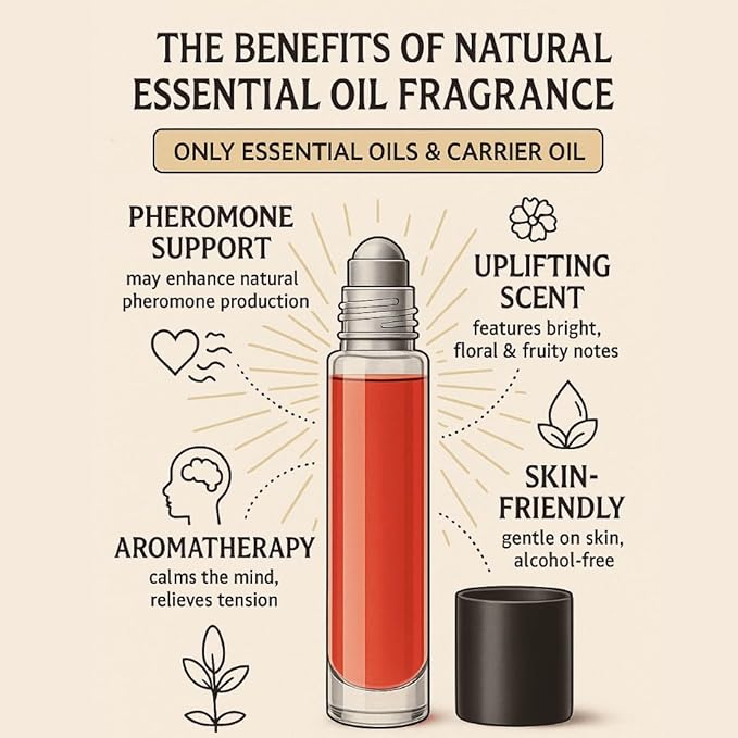 Natural Mens Fragrance Roll On's - Alcohol and Chemical Free, Essential Oil Cologne, Pheromone Cologone - 100% Natural Ingredients