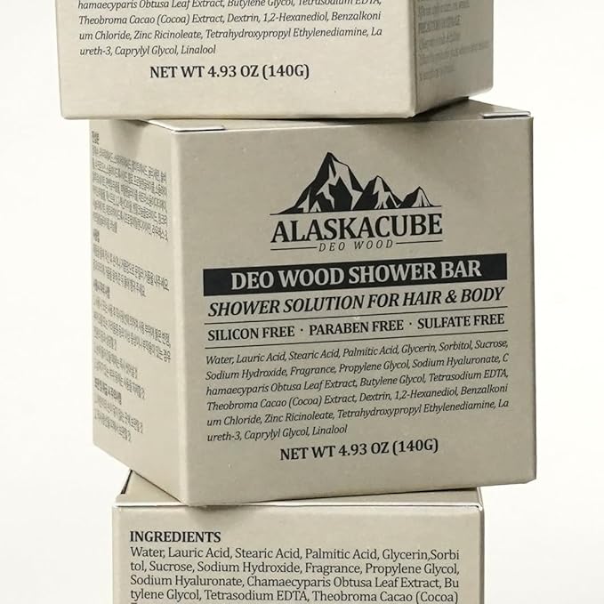 Deo Wood Shower Bath Soap Bar Luxurious Sandalwood Woody Scent Eliminates Body Odor Long Lasting Rich Foam | Body Wash, Shampoo, Deodorant for Men Women Luxury Perfumed Perfect for Gift