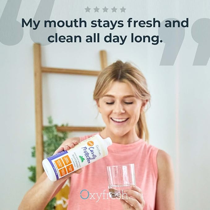 Oxyfresh Cavity Protection Fluoride Mouthwash – Anticavity Mouthwash for Sensitive Teeth, Non - Staining, Alcohol Free, Lasting Fresh Breath - 16 fl Oz