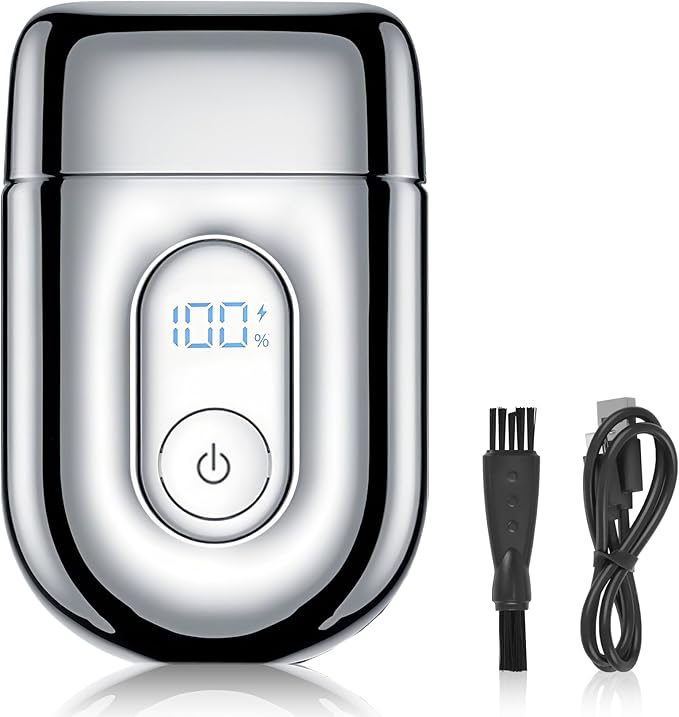 Electric Razor for Men, Electric Foil Shavers for Women,Mini Foil Shaver with Double Floating Blades, IPX7 Waterproof Wet/Dry Shaver, 90 Min Runtime, LED Display, Travel Lock, Gifts for Men&Women