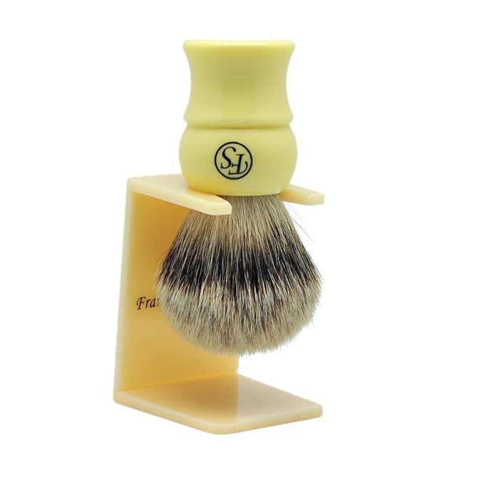 Handmade Silvertip Badger Hair Shaving Brush by Frank Shaving Free Stand Three Color (Beige)