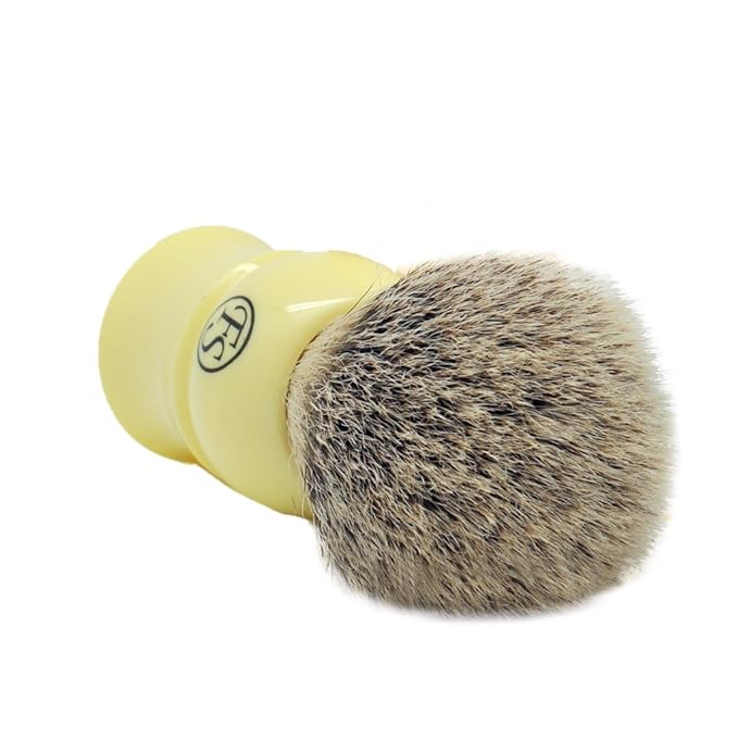 Handmade Silvertip Badger Hair Shaving Brush by Frank Shaving Free Stand Three Color (Beige)