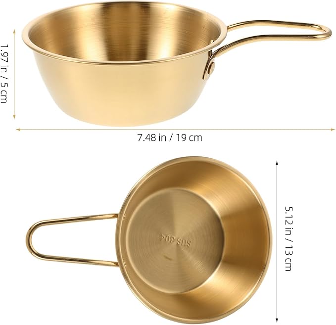 SMASOLO Men Shaving Cream Bowl with Gold Handle Stainless Steel Wet Shaving Cup Large Size for Camping and Daily Use