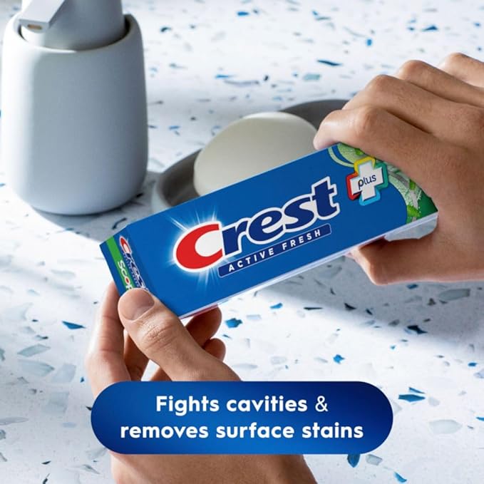 Crest Whitening Plus Scope, Complete Active Fresh + Whitening Toothpaste, 5.5oz, Toothpaste Sensitive Teeth, Pack of 4