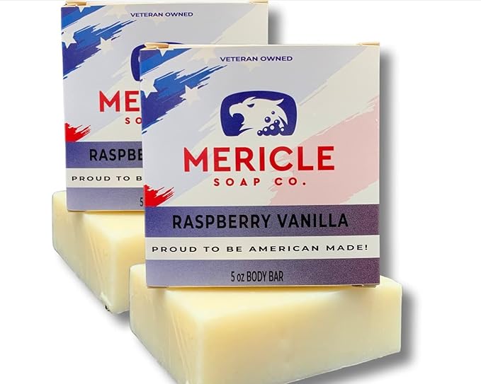 Black Raspberry Vanilla Organic 5oz Body Bar | Natural | Made in the USA | Veteran Owned | No Chemicals or Preservatives | Cold Process Technoloy - 2 Pack