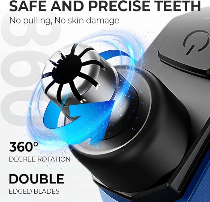 Drkicsy Rechargeable Portable Nose Hair Trimmer for Men and Women, Electric Nose Hair Remover Nasal Hair Cutter Shaver (Blue)