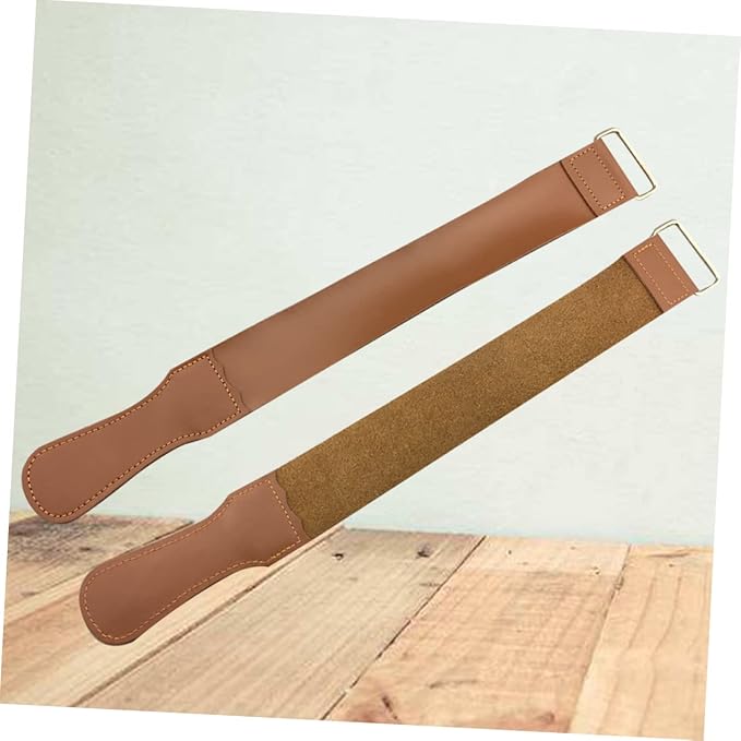 2pcs Leather Strop for Precision Sharpening Cowhide Polishing Cloth for Straight Blades and Woodworking Tools