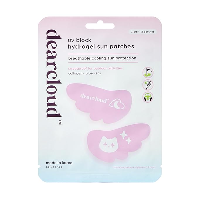 dearcloud UV Block Hydrogel Sun Patches – Korean Skincare Sunscreen for Face & Under Eyes (1 Pair / 2 Patches)