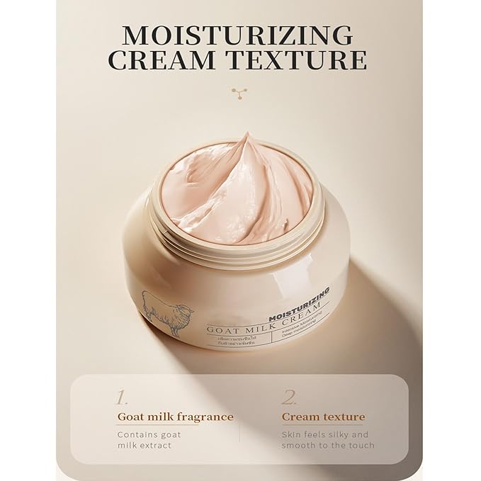 Goat Milk Face Cream, Moisturizing Goat Milk Lotion for Face and Body, Deeply Moisturizes Soothes & Softens Dry Skin, Lightweight Non-Greasy, Gentle Skincare, for All Skin Types, 3.52oz