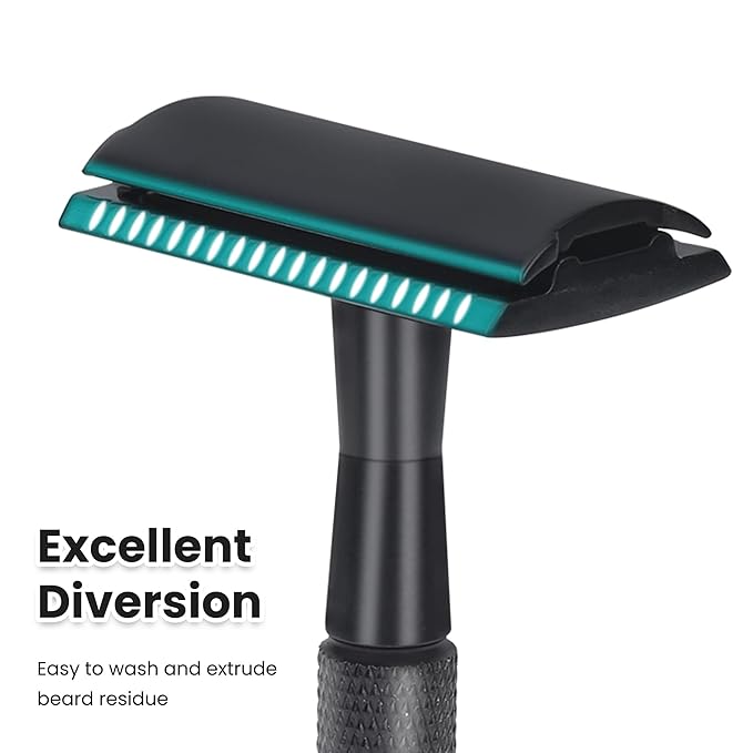 Eco-Friendly Safety Razor With 10 Premium Stainless Steel Blade Safety Razors For Men Shaving Razor, Smooth Wet Shave Experience, Gun Black