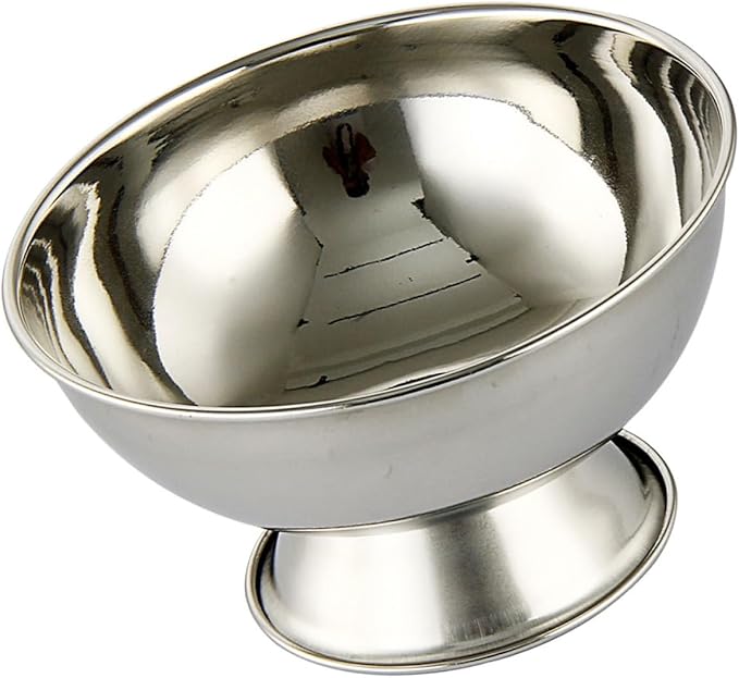 PRETYZOOM Stainless Steel Footed Shaving Mug Shaving Soap Bowl Large 11cm Reusable Shave Bowl