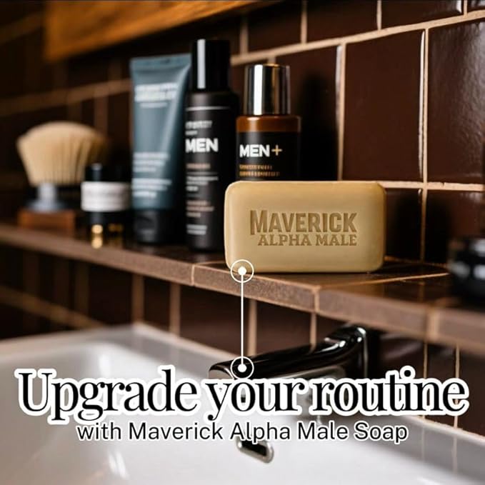 Maverick Alpha Male Soap & Health Brand Mystic Spice Fragrance Tallow Soap for Men – Deep Clean Bar with Coconut oil, Tea Tree oil, Safflower oil, Turmeric & light Oatmeal scrub
