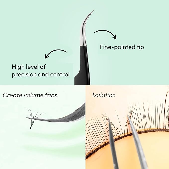 Eyesy Lash Ultimate Volume Lash Tweezer | Professional Volume False Lash Application Tool | Multi Shapes & Purposes Tweezers | Non-Slip Grip Tweezers (Purple)