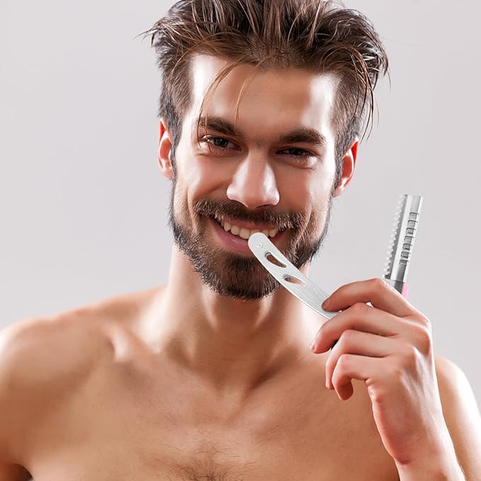 Vintage Manual Straight Razor for Men Foldable Hair Cutting Razor Beard Shaping Tool Eyebrow Trimmer for Salon and Home Use