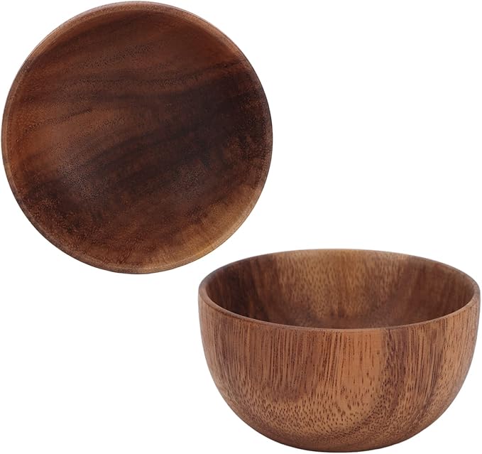 Wooden Shaving Soap Bowl, Large Capacity Acacia Wood Shave Cream Cup for Men, Portable Foaming Shaving Soap Container with for Home Barber Shop Use