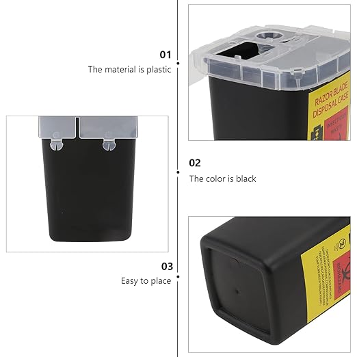 Uonlytech Blade Disposal Case, Razor Blade Bank Blade Disposal Container Safety Disposal Storage Case for Salon Men Shaver Travel