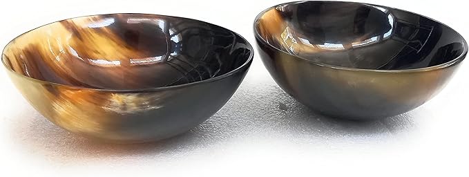 ALADEAN Real Horn Shaving Bowl for Men - Natural Horn Beard Shaving Accessories for Personal Parlour Saloon Use - Gift for men