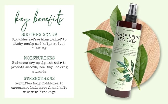 Leave In Conditioner Spray – Tea Tree Scalp Treatment (2 Pack) – Anti-Dandruff, Dry & Itchy Scalp Relief, Hydrating Formula for Psoriasis Care – Detangles & Nourishes Hair