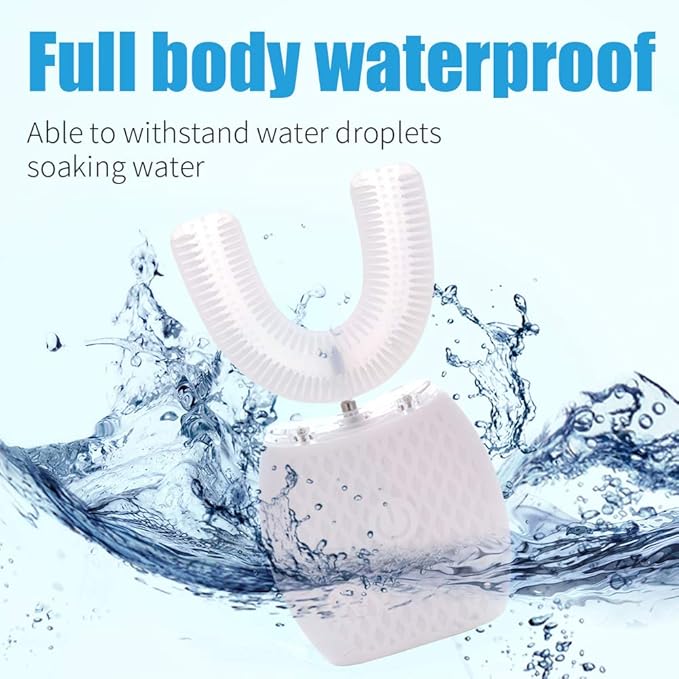 Automatic Toothbrush for Adults - Ultrasonic Electric Toothbrush with Soft Bristles Rechargeable Portable 30'' Automatic Timer Wireless Charging Washable Dual-Use for Travel & Home (White)