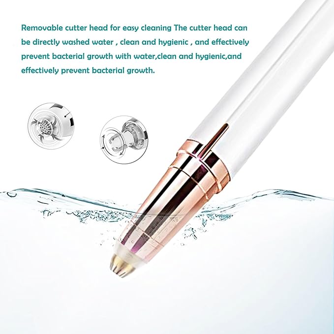 USB Rechargeable Portable Electric Eyebrow Trimmer Pen for wemen,Eyebrow Hair Remover for face Fingers Legs Mouth, Safe Eyebrow Shaver Razor Tool Painless Precision(White)