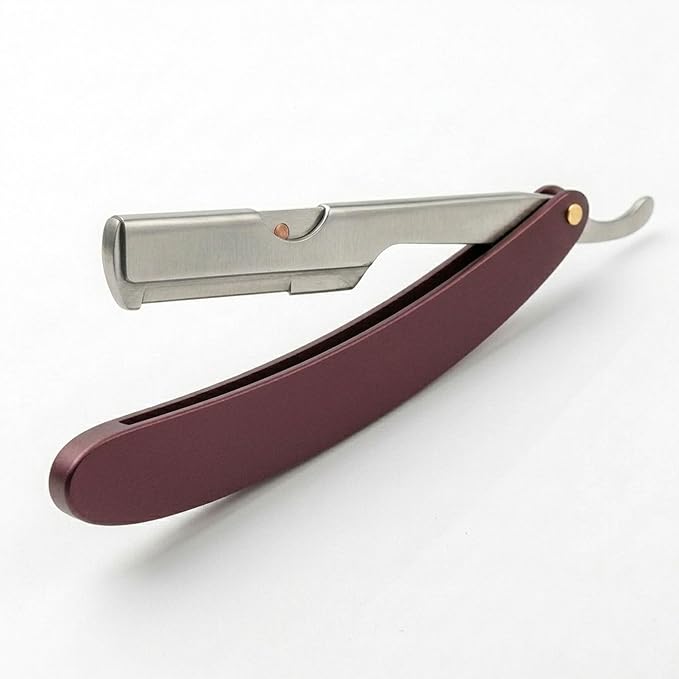 Professional straight razors for men, Stainless Steel straight edge razor for barber - Beard blade Barber Razor with Walnut Wood Handle, Shaving Razor & Beard blade line up razor for Men's