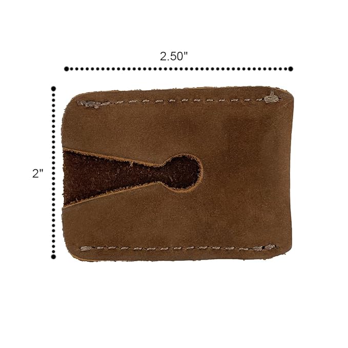 Hide & Drink, Leather Double Edge Safety Razor Head Protective Sheath, Shaving Travel Cover Handmade (Swayze Suede)