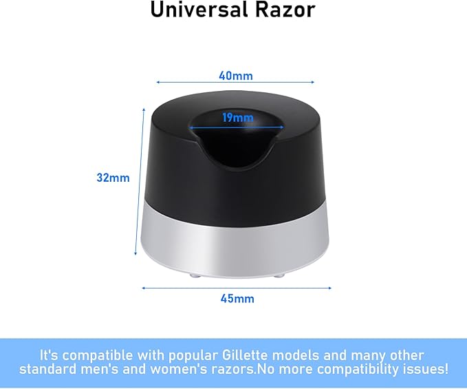 Razor Stand Holder - Alloy Metal with Drainage Hole | Universal Fit for Most Razors | Scratch-Resistant Compatible with Gillette