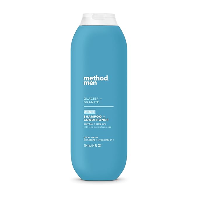 Method Men 2-in-1 Shampoo + Conditioner, Glacier + Granite, 14 oz, (Pack of 2)