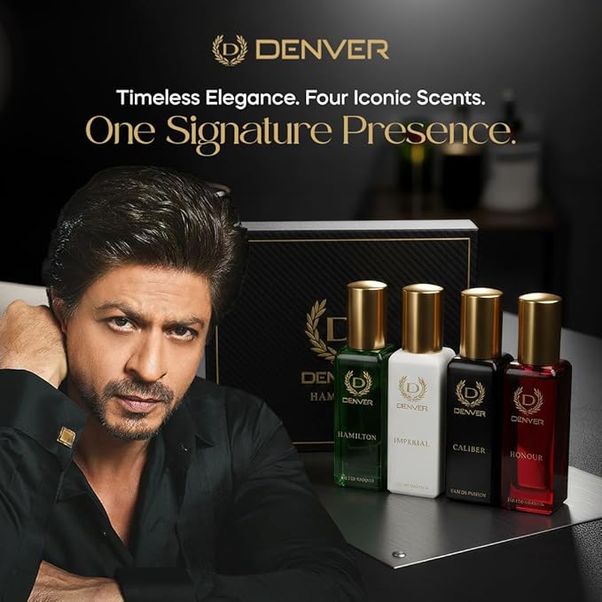 Denver Hamilton Luxury Gift Set for Men, 4 x 0.68 Fl Oz Eau de Parfum Collection | Hamilton, Caliber, Imperial and Honour | Long-Lasting Fragrance and Odor Protection