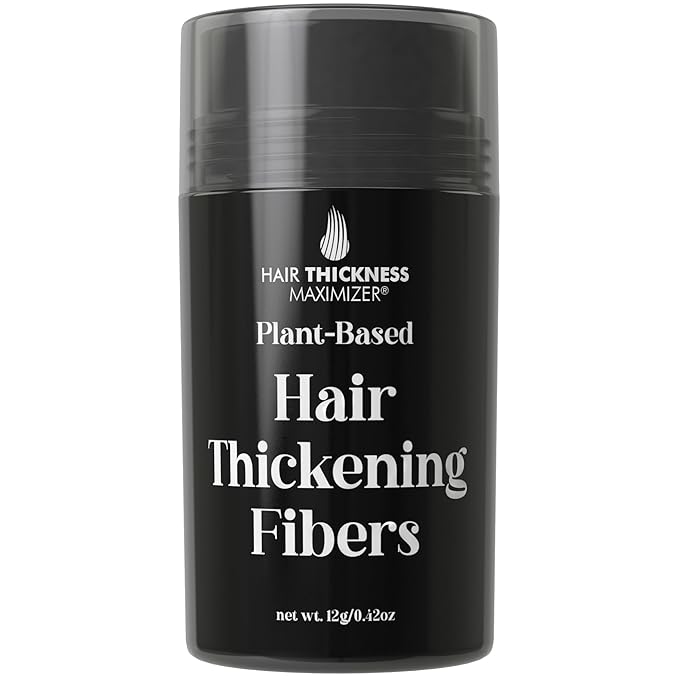 Hair Fibers for Thinning Hair for Women, Men. Plant-Based Formula for Instant Hairline & Bald Spot Coverage. Non-Itchy, Easy to Wash Out (Medium Brown)