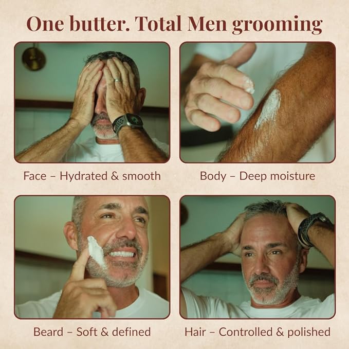 Tallow Man Old Time Barbershop Beard + Body Butter for Men | All Natural, Beard Butter, Body Butter